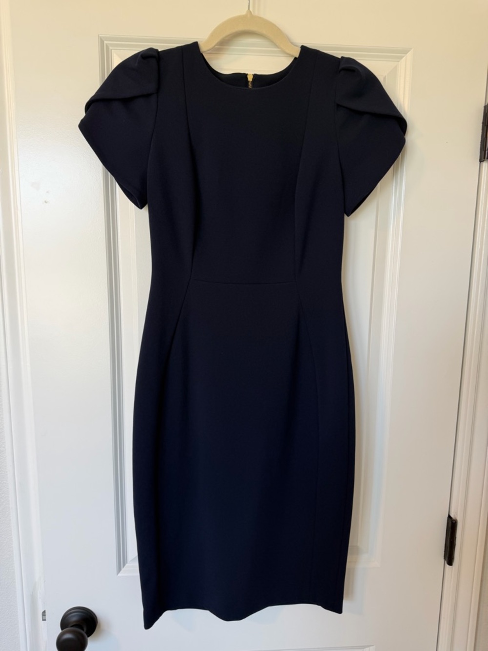 Calvin Klein Navy Tulip Sleeve dress